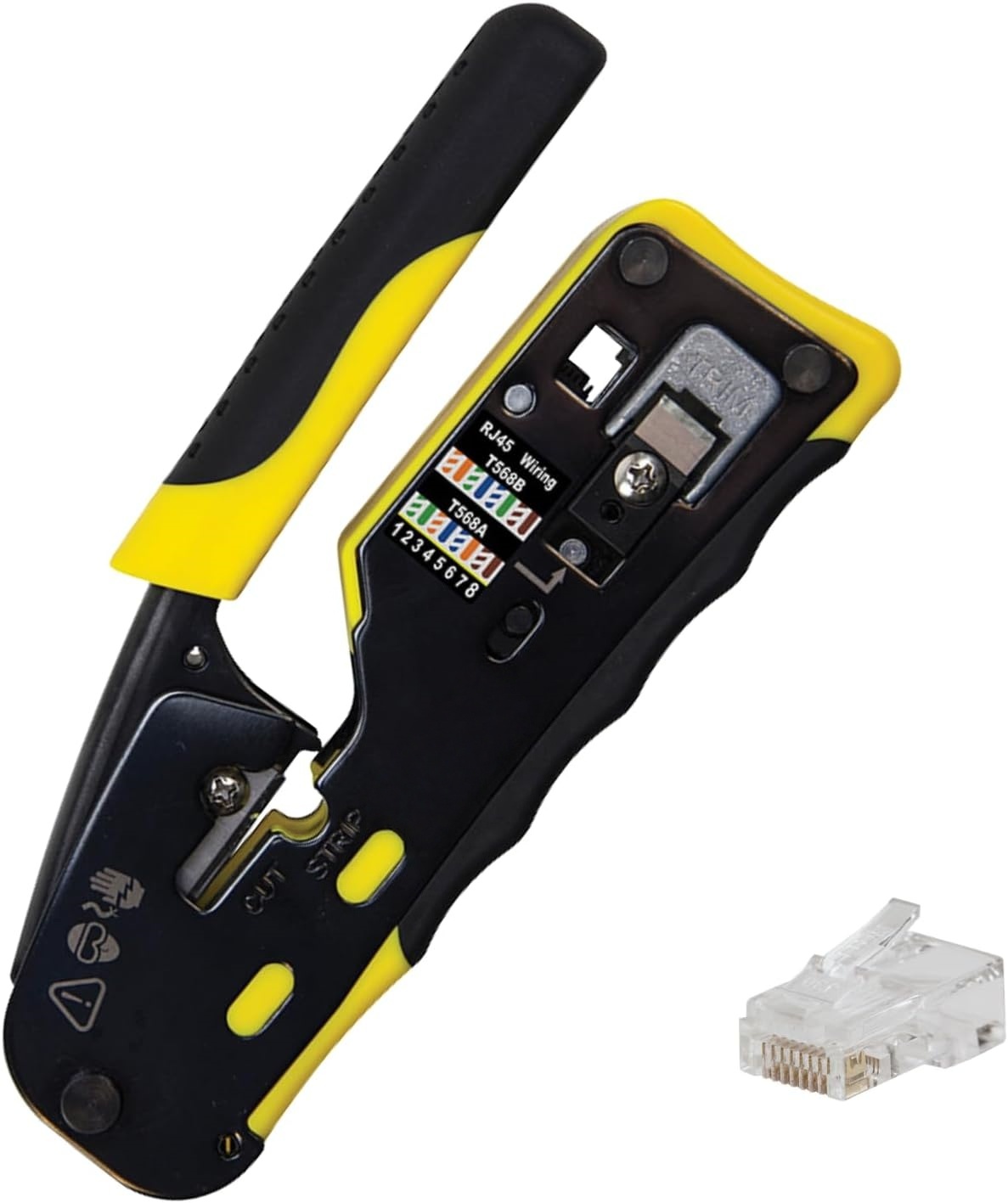 Modular Cable Crimper Tool Kit with 200 RJ45 CAT6 Connectors