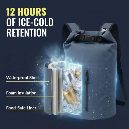 Waterproof Insulated Cooler Backpack 20L for Camping and Outdoor Adventures