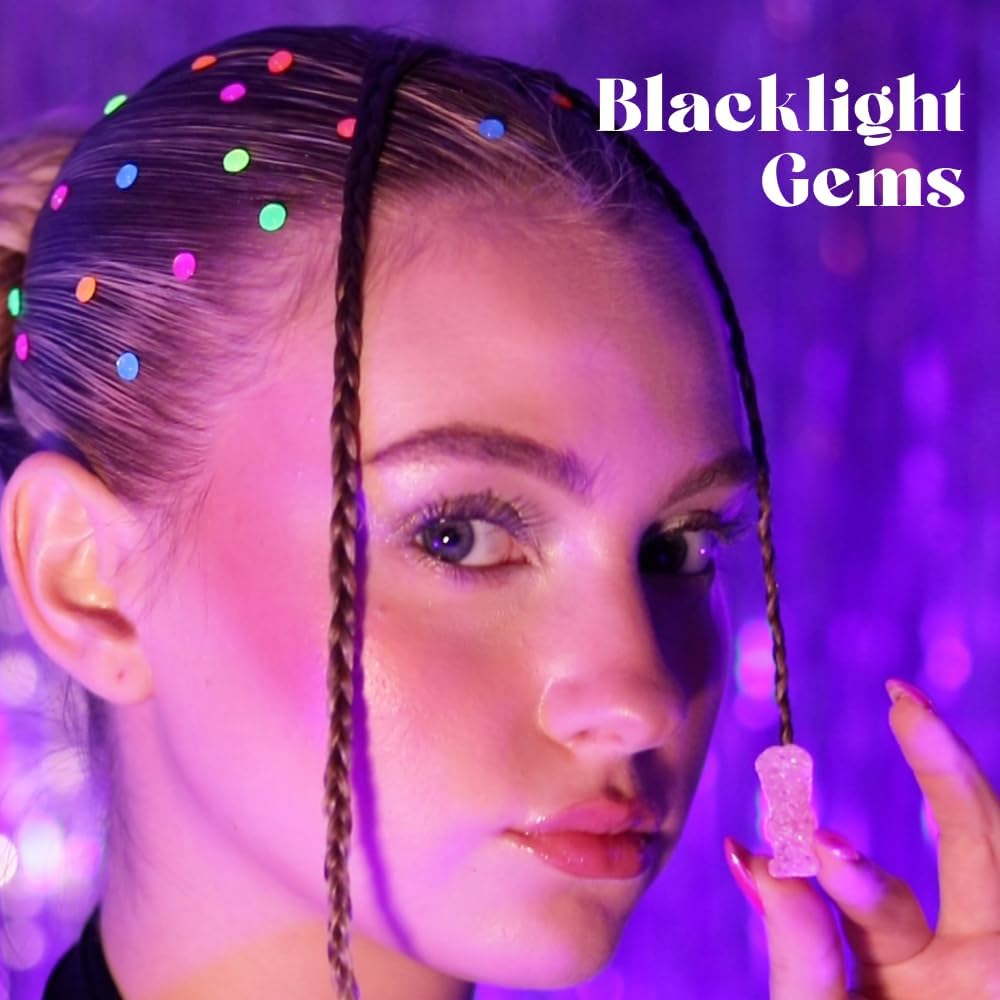 Girls Hair Gems Pen Set – 240 Stick-On Hair Rhinestones with Stamp Tool