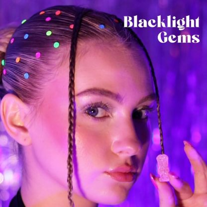 Girls Hair Gems Pen Set – 240 Stick-On Hair Rhinestones with Stamp Tool