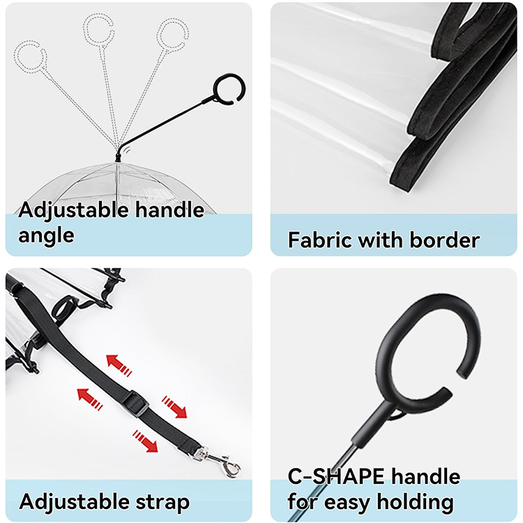 Dog sunshade for rainy days, with adjustable leash