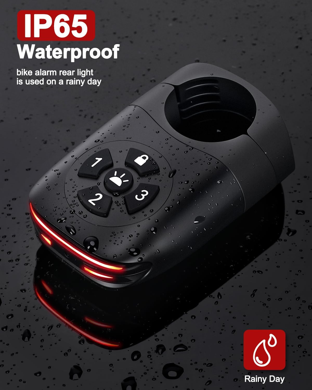 Smart Bike Alarm Tail Light – Hidden 'Find My' Tracker Slot & Brake Sensor