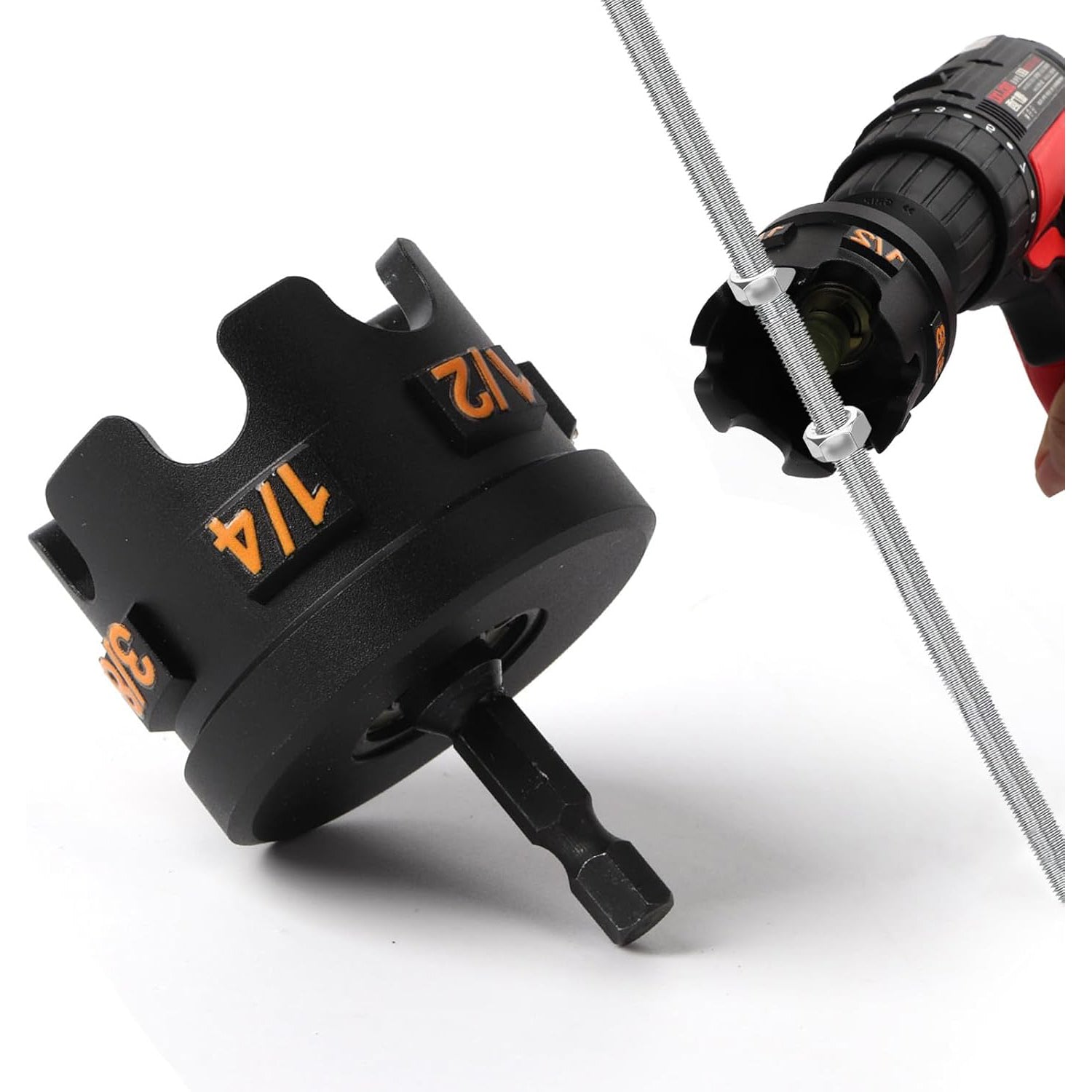 Hex Shank Nut Driver Drill Bit Attachment | For Pipe Framework and Support Systems