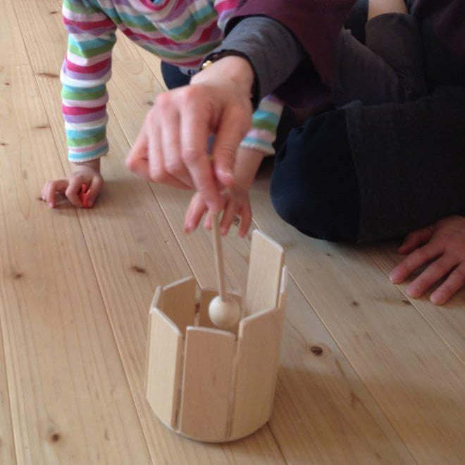 Child’s Wooden Stir Drum – Educational Musical Instrument