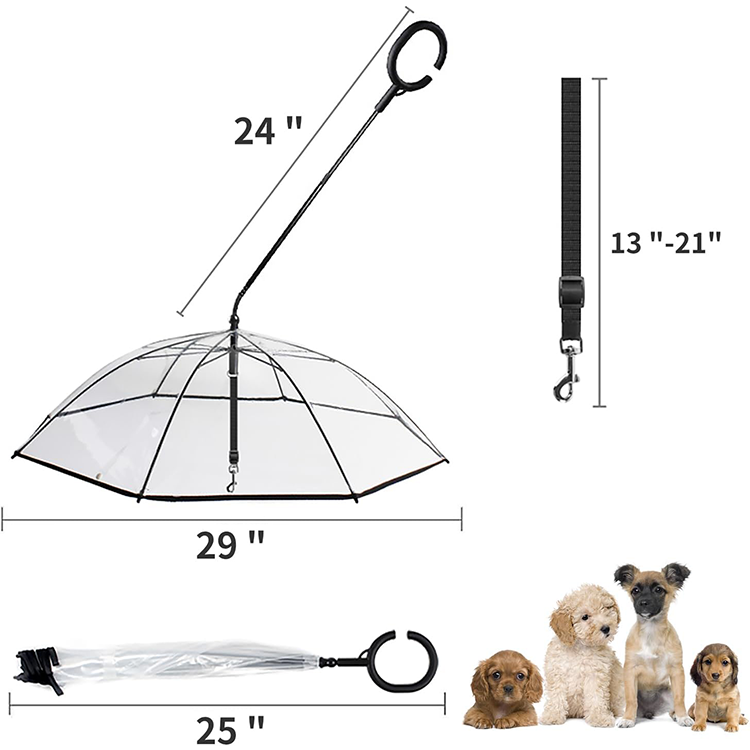 Dog sunshade for rainy days, with adjustable leash