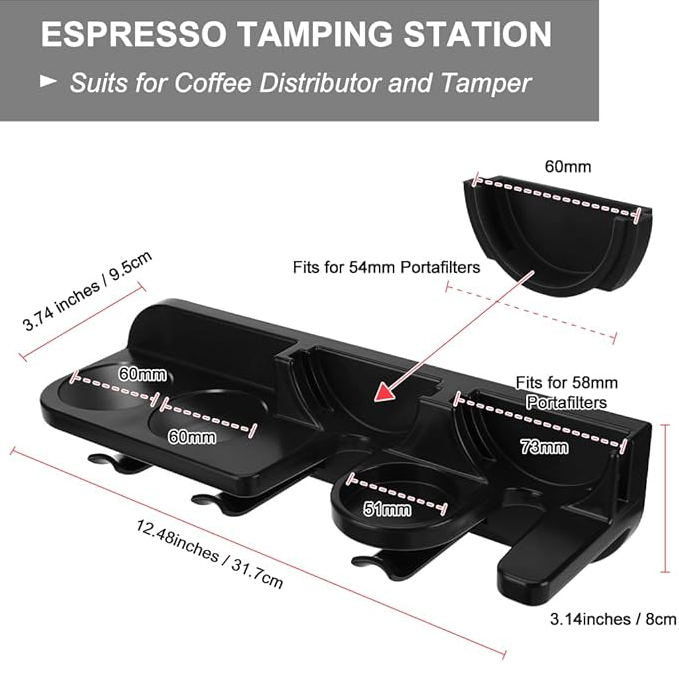 Wall-mounted coffee machine storage rack