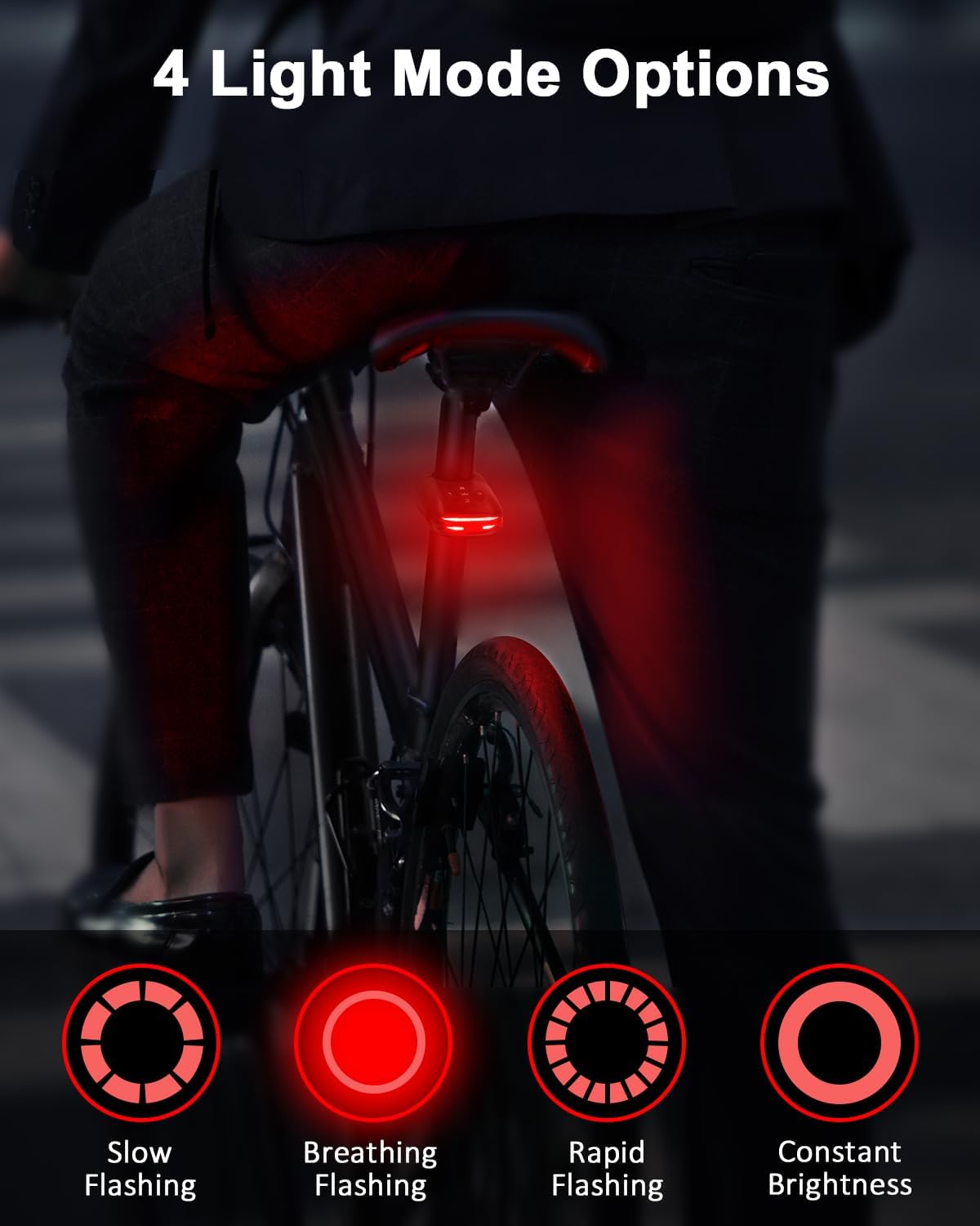 Smart Bike Alarm Tail Light – Hidden 'Find My' Tracker Slot & Brake Sensor