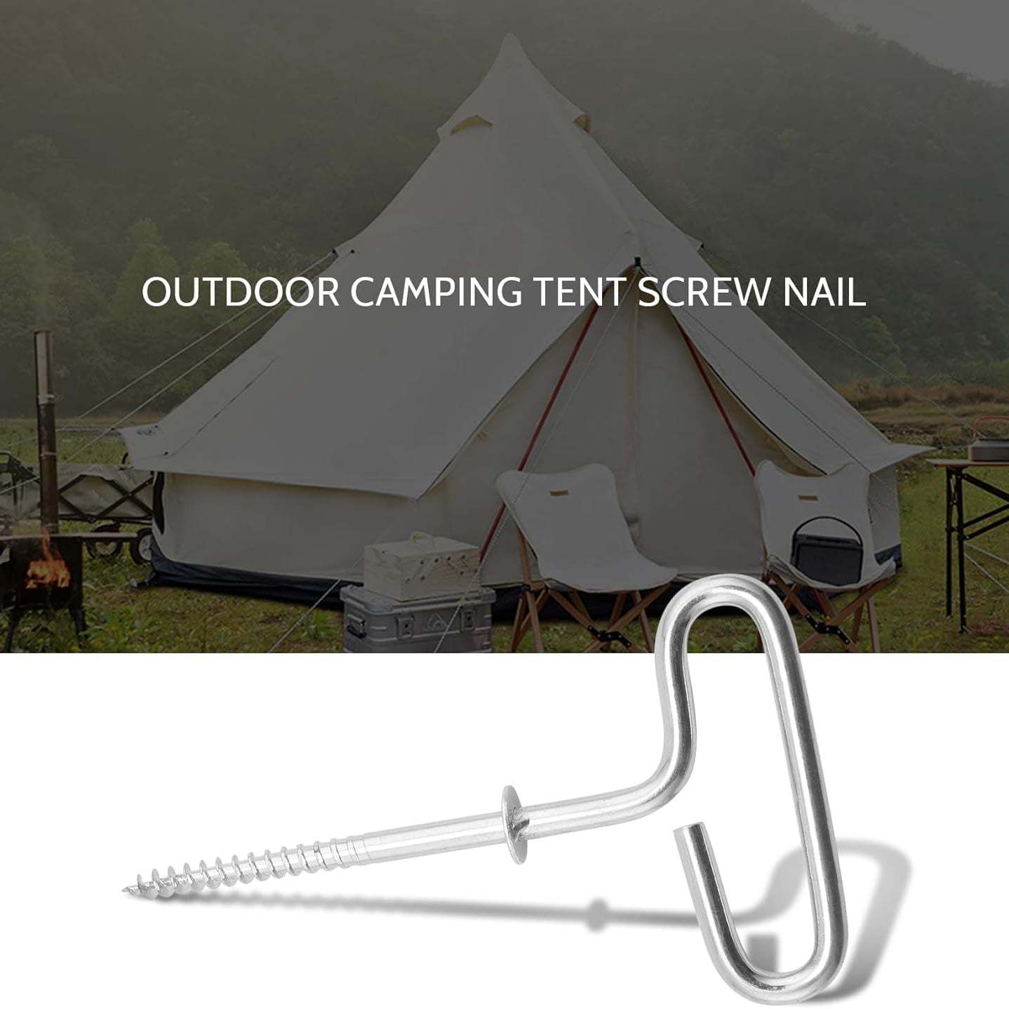 Ice Fishing Shelter Anchor – Ice Shanty Anchor Outdoor Camping Tent Threaded Tent Peg