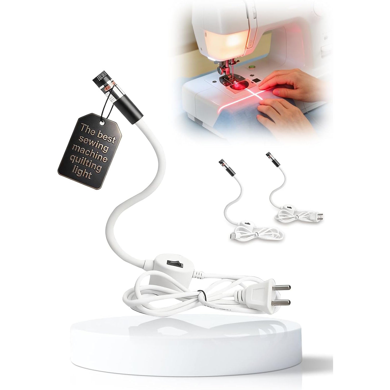 Magnetic Positioning Quilting Light, Precision Laser Guide for Sewing Machines, Laser Alignment with Heat Transfer Marking System