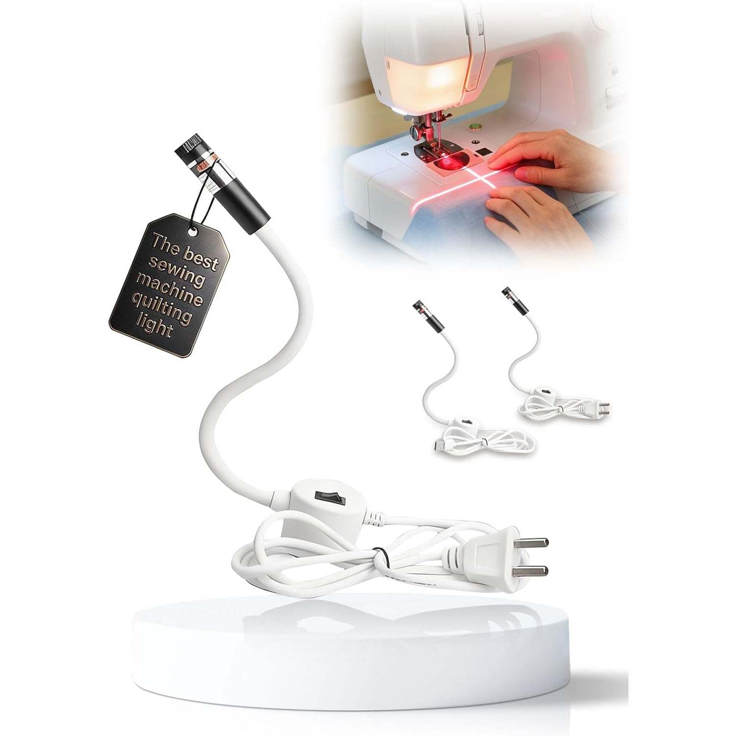 Magnetic Positioning Quilting Light, Precision Laser Guide for Sewing Machines, Laser Alignment with Heat Transfer Marking System