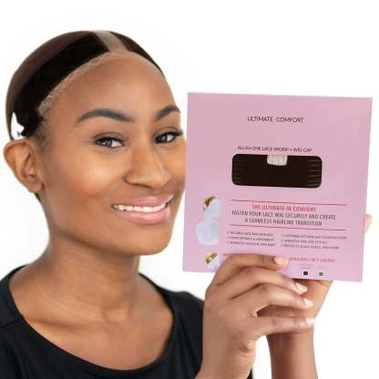 Lace Wig Grip Cap for Women – Adjustable Non-Slip Wig Cap with Headband, Perfect for Lace Front Wigs, One Size Fits Most