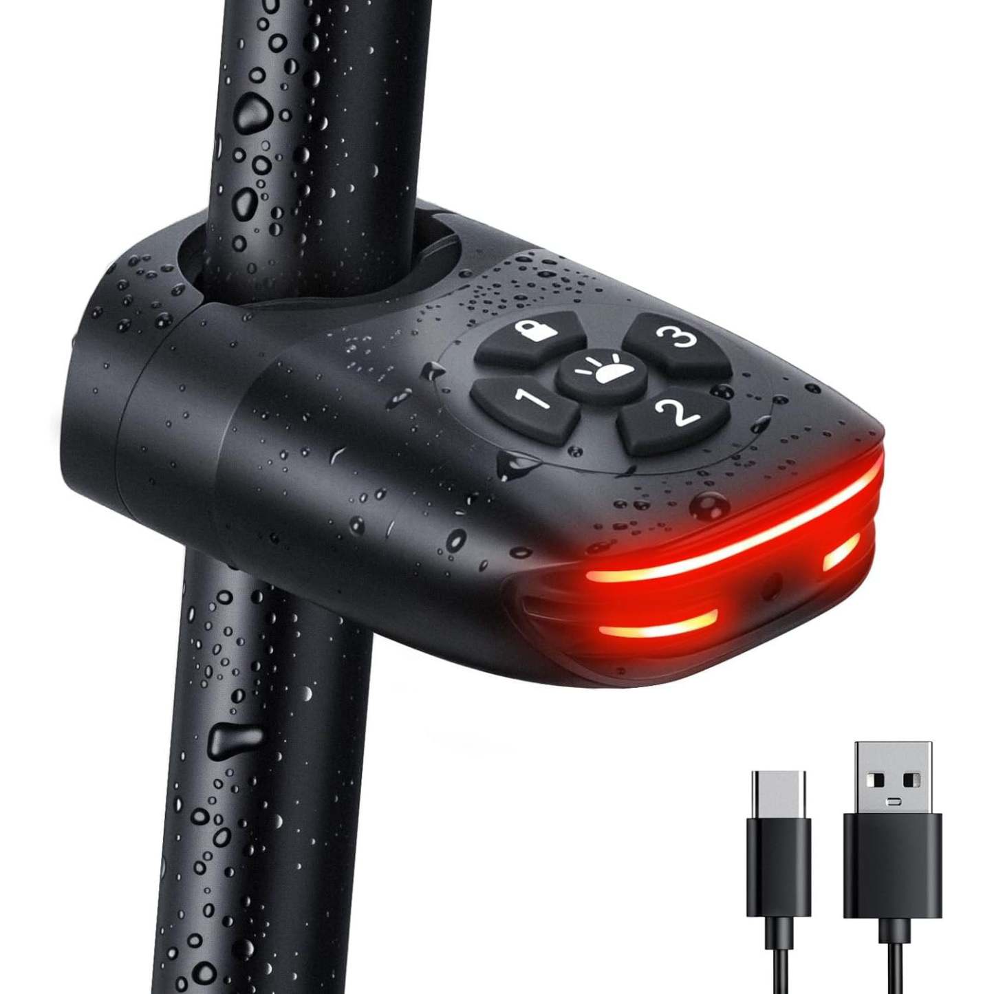 Smart Bike Alarm Tail Light – Hidden 'Find My' Tracker Slot & Brake Sensor