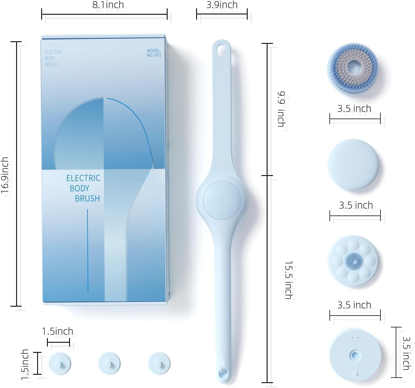 Electric shower brush back massager