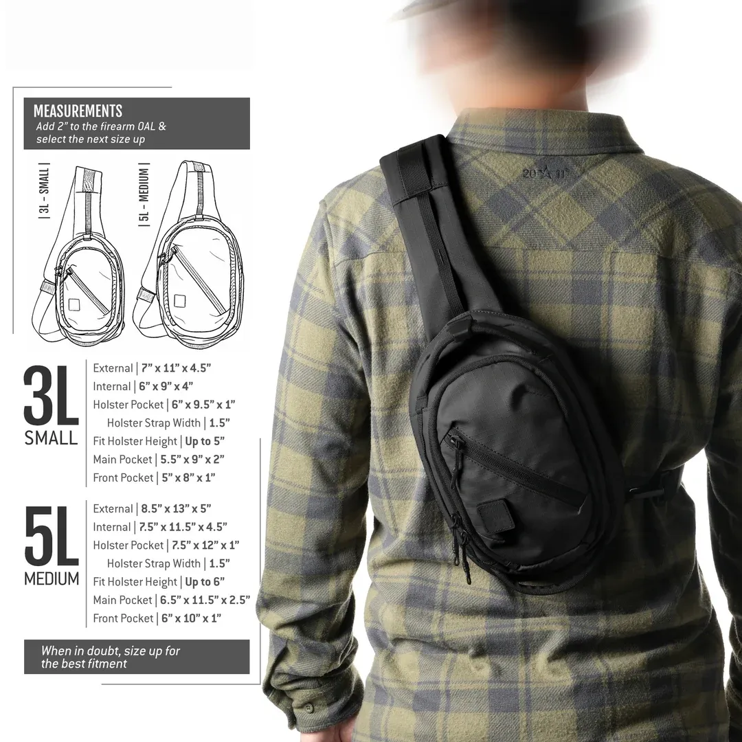 CCW Sling Bag – Rapid Access, 3 Security Modes, Off-Body Carry for Concealed Weapons