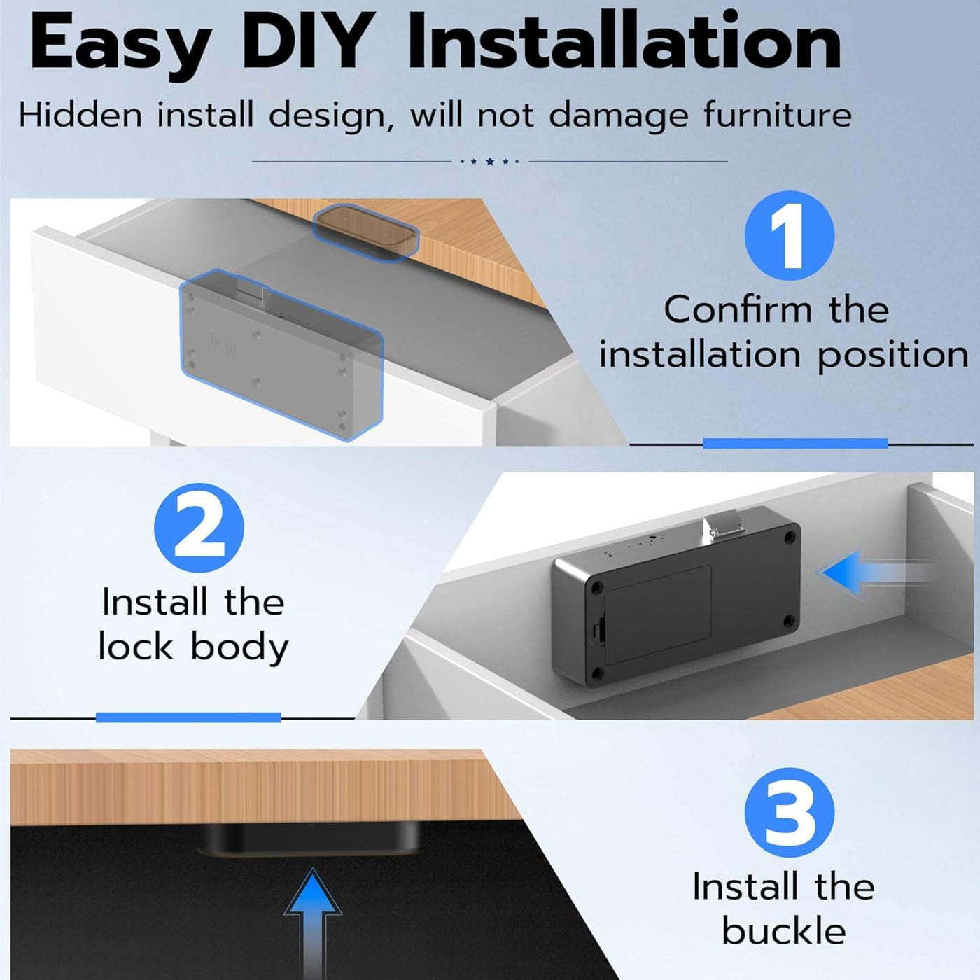 Smart Cabinet Lock – Hidden No-Drill Adhesive Child Safety Lock