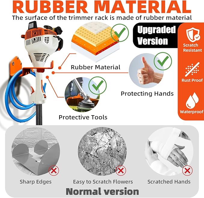 Weed Eater Wall Hanger - Heavy Duty Trimmer Rack for Garage & Shed Storage