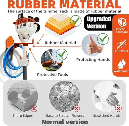 Weed Eater Wall Hanger - Heavy Duty Trimmer Rack for Garage & Shed Storage