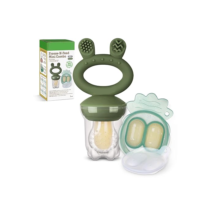 Baby fruit feeder and mini frozen snack tray set