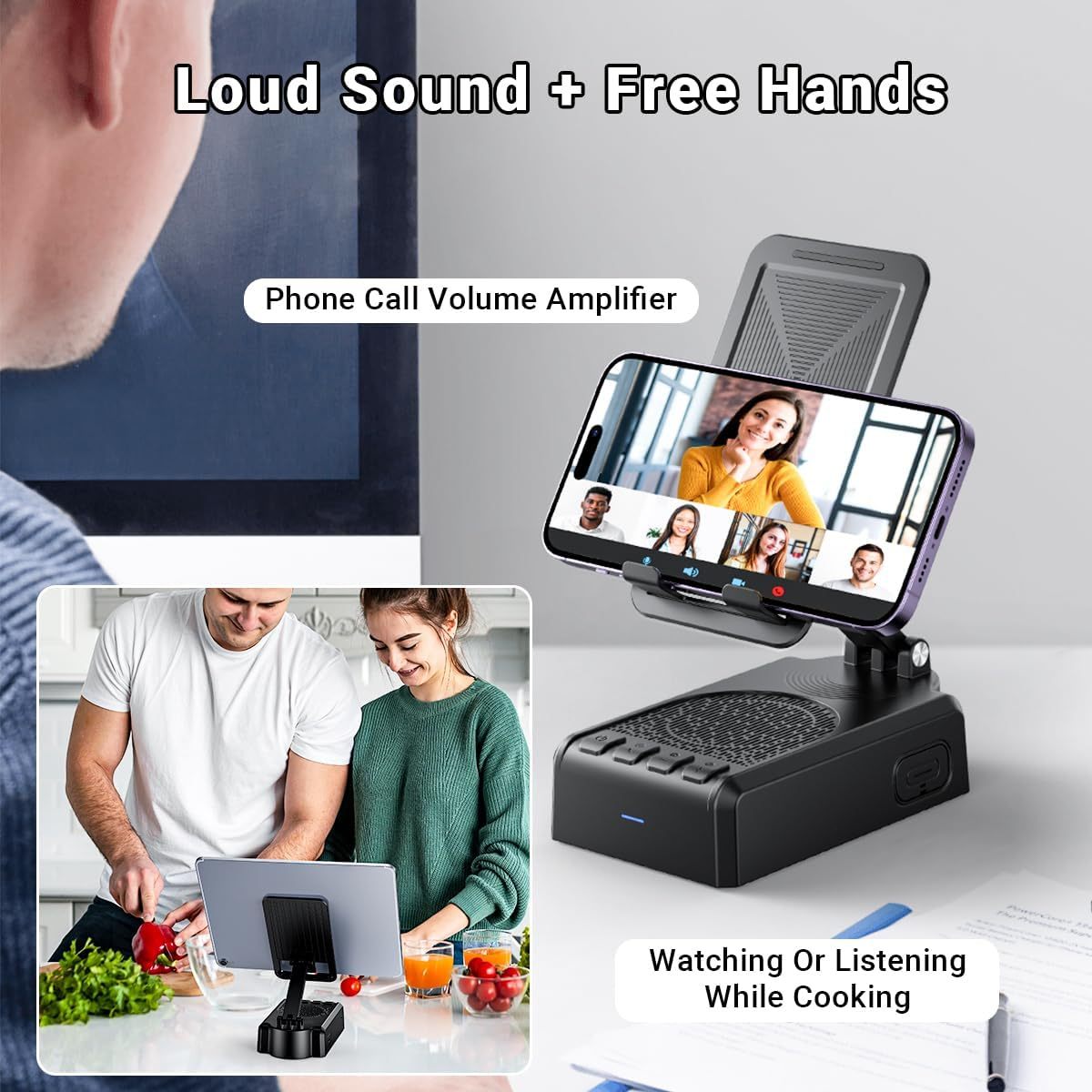 Bluetooth Speaker with Video Scrolling Remote & Phone Stand