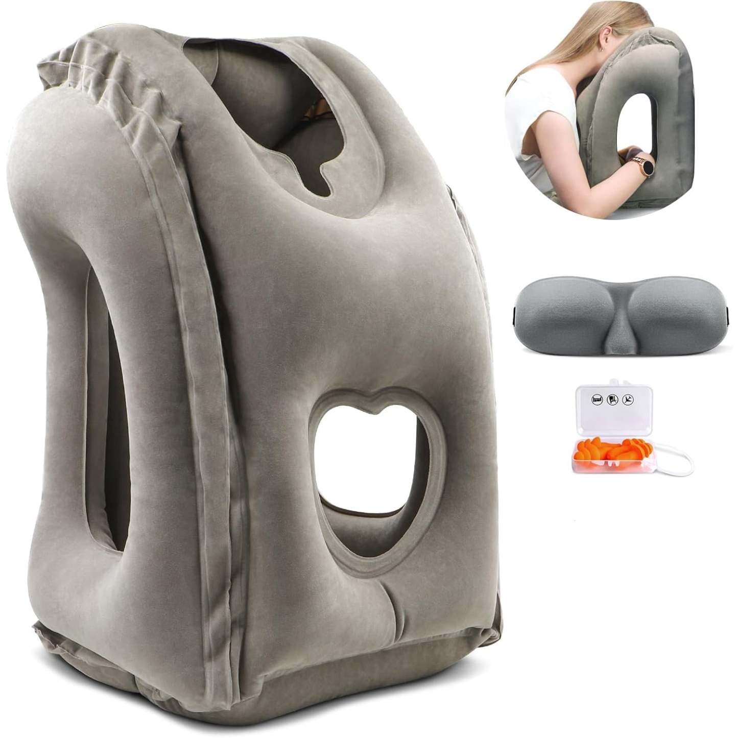 Travel Pillow – Airplane Neck Pillow Comfortably Supports Head and Chin for Airplanes, Trains