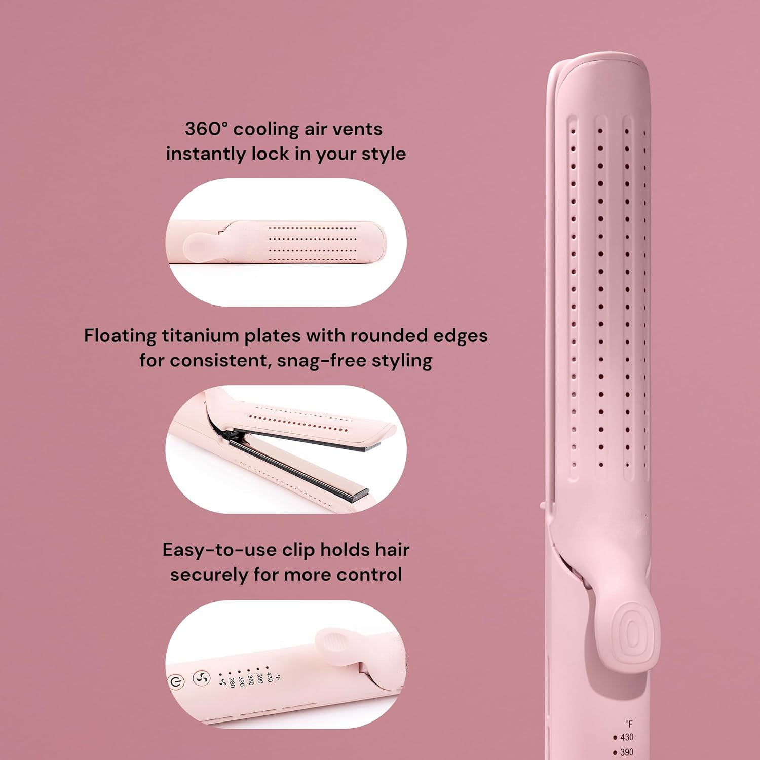 2-in-1 Curling Wand & Titanium Flat Iron – 360° Airflow Styler