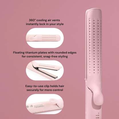 2-in-1 Curling Wand & Titanium Flat Iron – 360° Airflow Styler