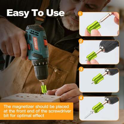 Powerful Magnetic Screw Ring – Universal 1/4 Inch (6.35mm) for Hex Drivers and Electric Screwdriver Bits