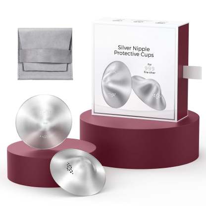 999 Silver Nursing Cups with Perforated Breathable Design