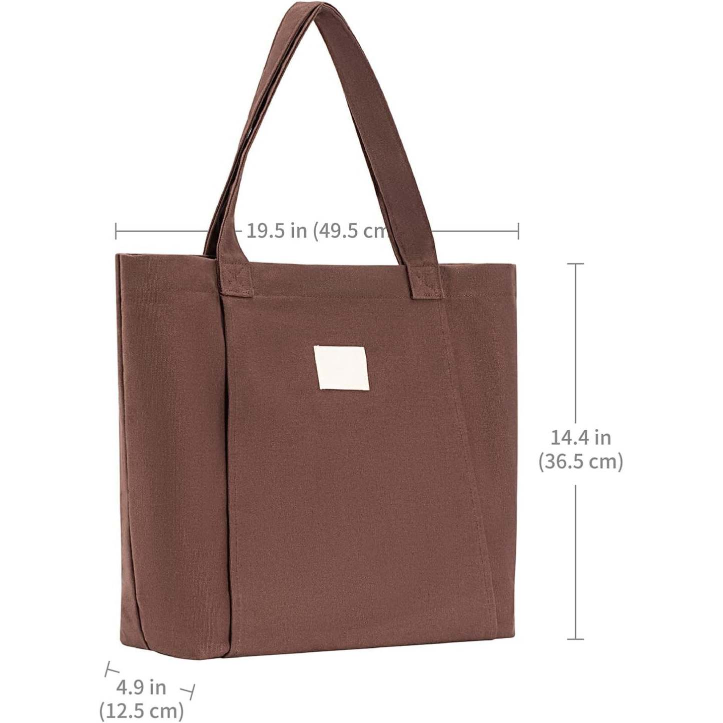 Canvas Tote Bag with Yoga Mat Carrier Pocket – Carryall Shoulder Bag