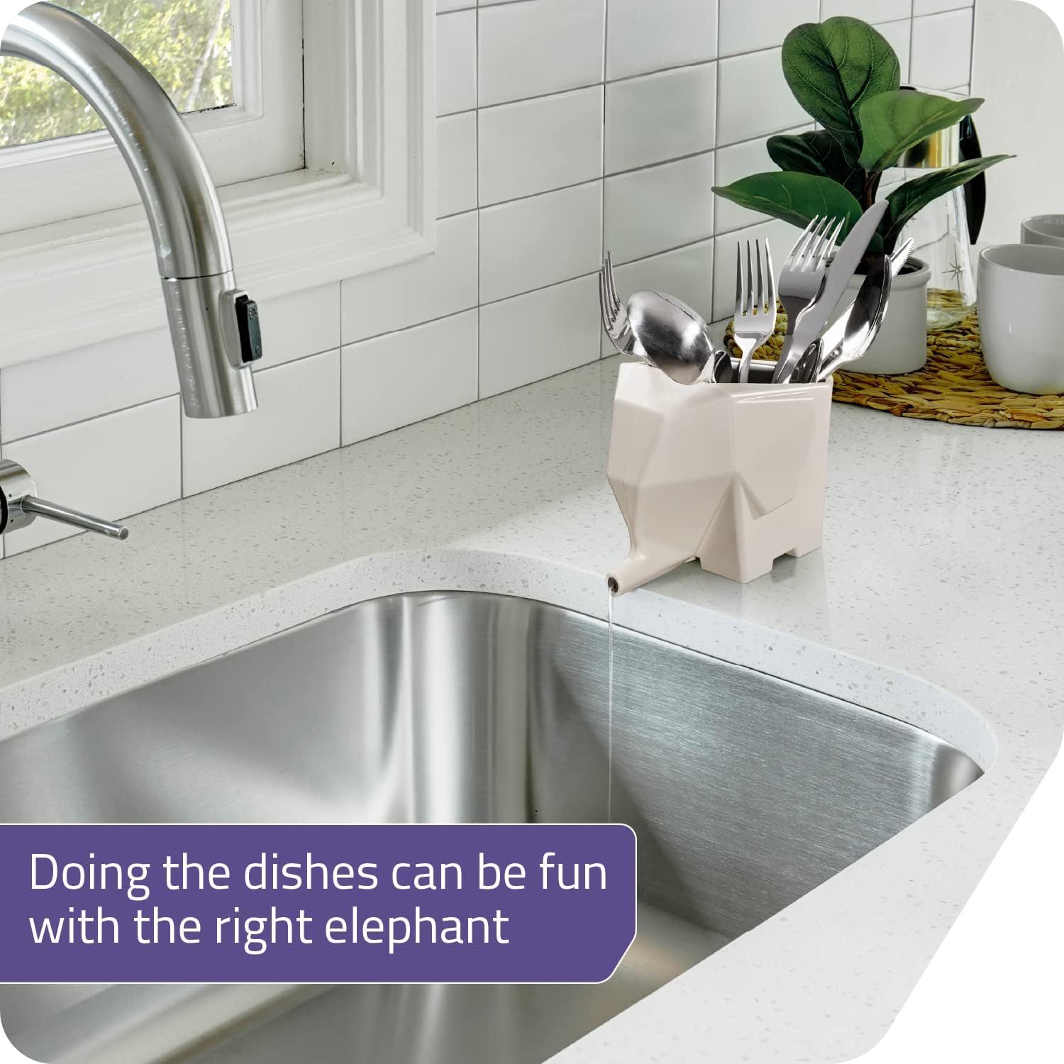 Elephant-Shaped Dish Drying Rack | Fun Self-Draining Kitchen