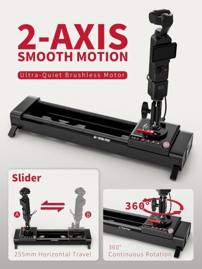 Smart 2-Axis Motion Control Camera Slider with NFC One-Tap Connection