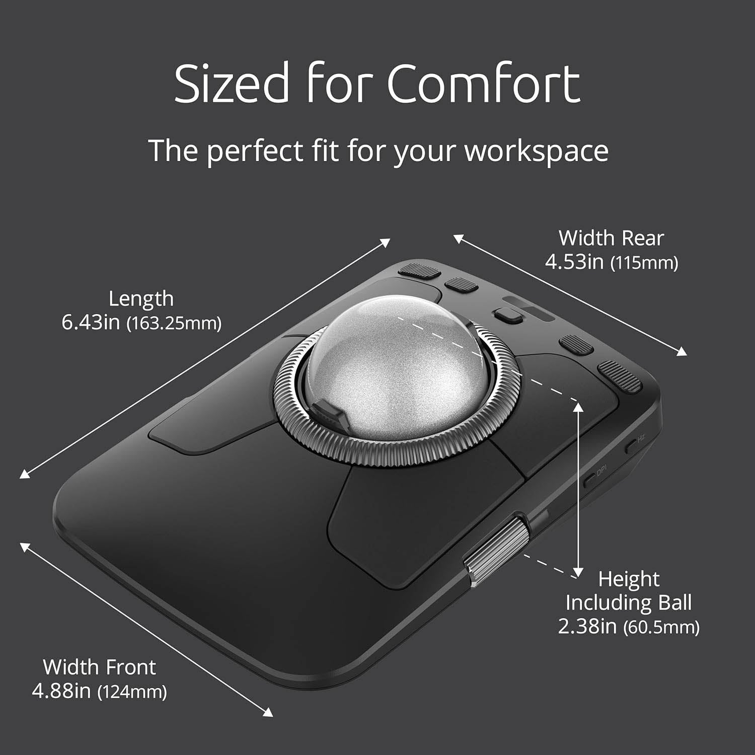 Expert Wireless Trackball – Ergonomic Design | Bluetooth & 2.4GHz