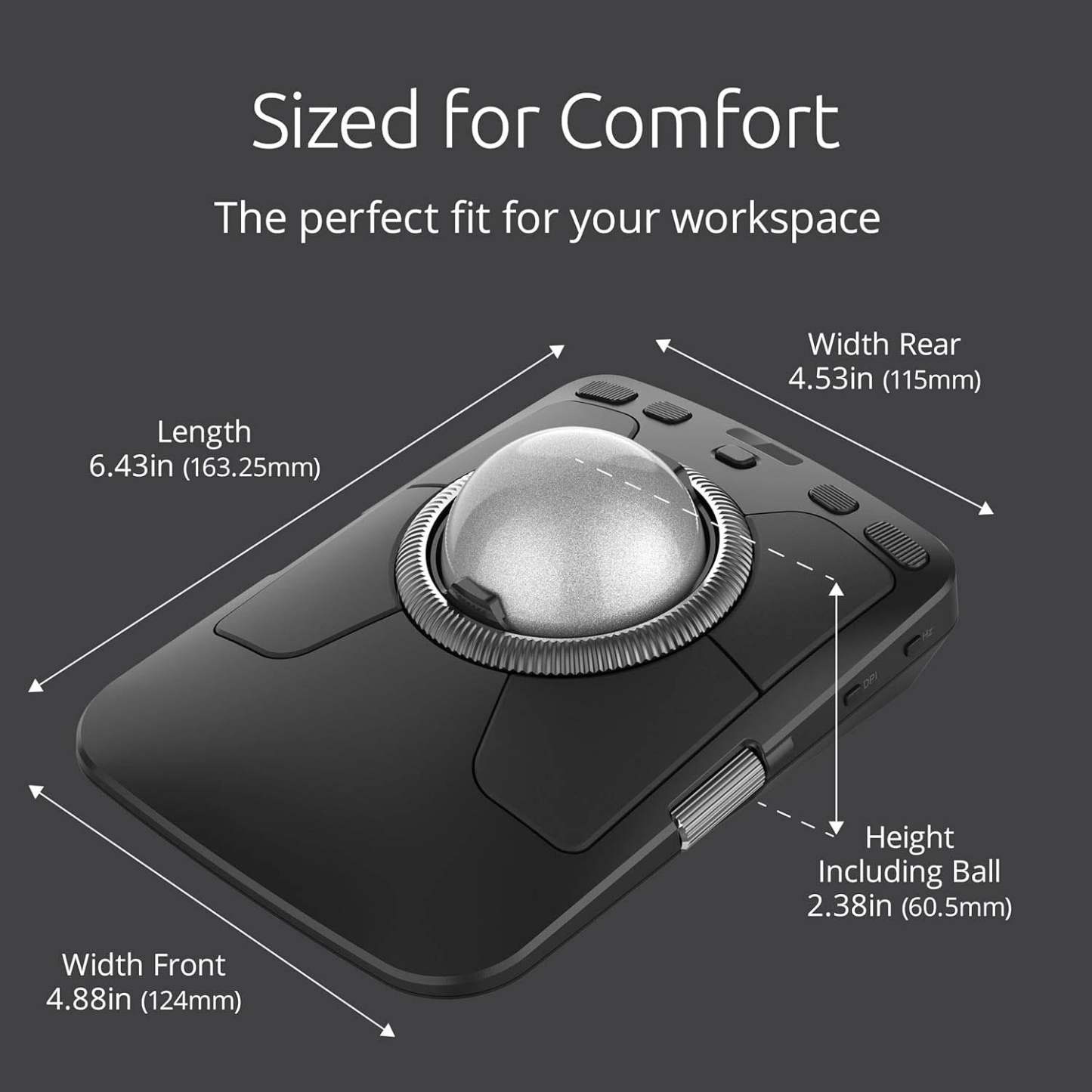 Expert Wireless Trackball – Ergonomic Design | Bluetooth & 2.4GHz
