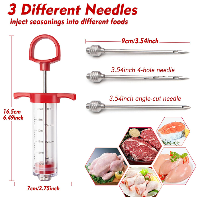 1-ounce plastic barbecue marinade syringe kit, turkey syringe