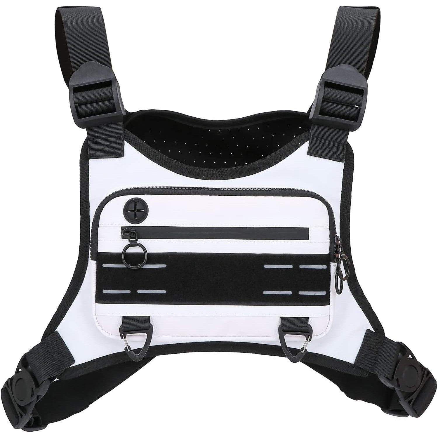 Men's Waterproof Sports Chest Bag with Adjustable Straps, Reflective Design, for Running