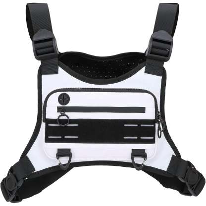 Men's Waterproof Sports Chest Bag with Adjustable Straps, Reflective Design, for Running