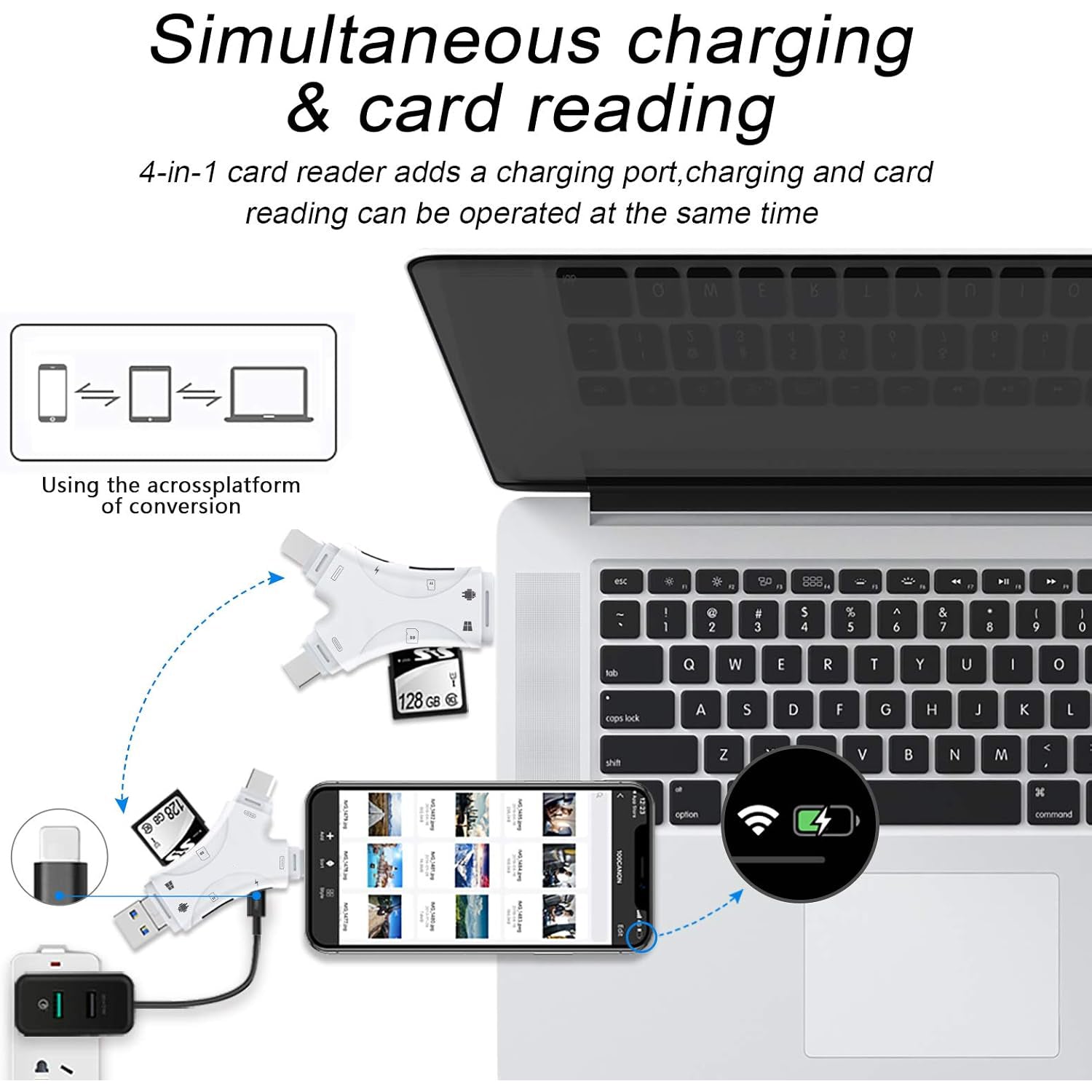 4-in-1 Micro SD Card Reader – Compatible with iPhone/iPad/Android/Mac/PC/Cameras（HOT）