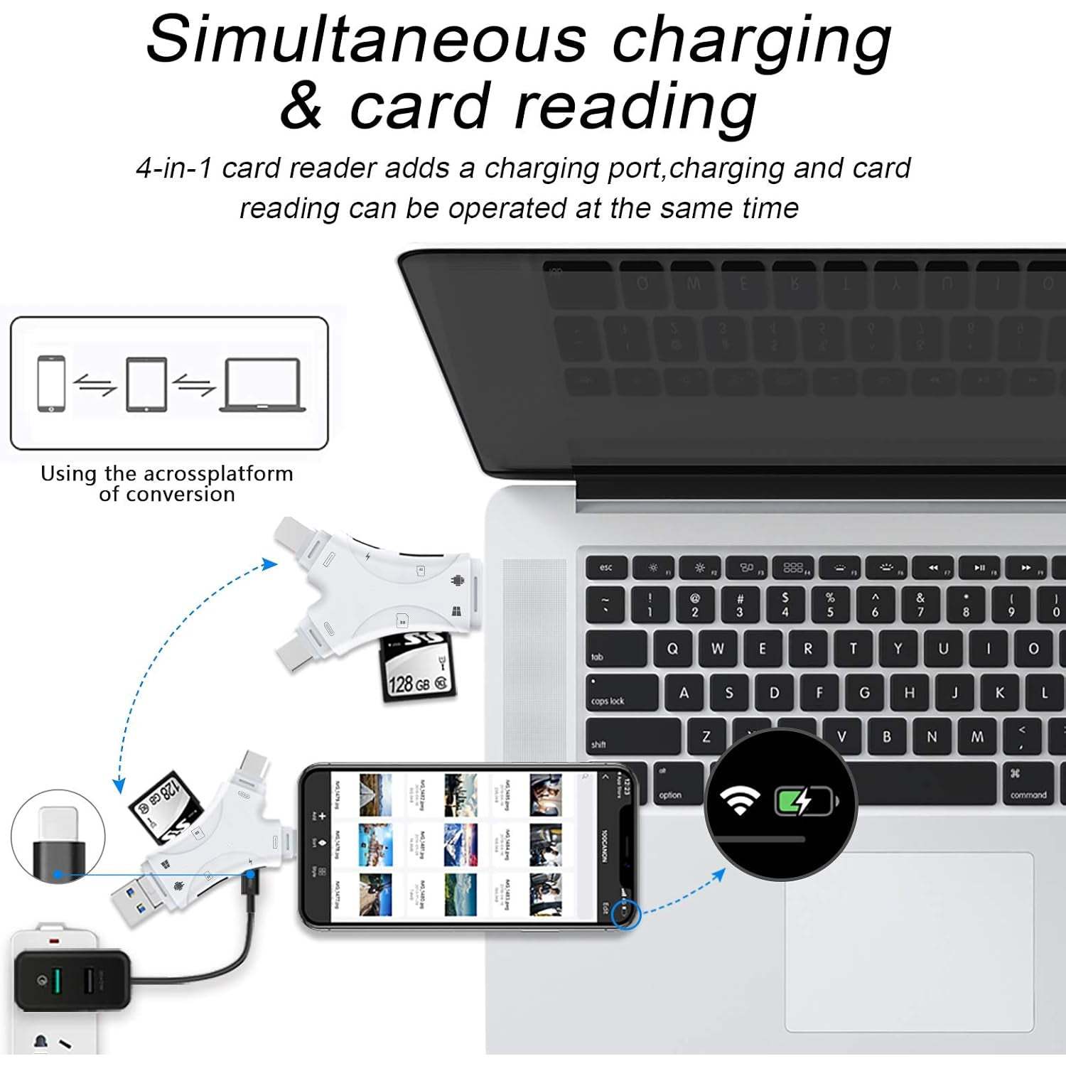 4-in-1 Micro SD Card Reader – Compatible with iPhone/iPad/Android/Mac/PC/Cameras（HOT）