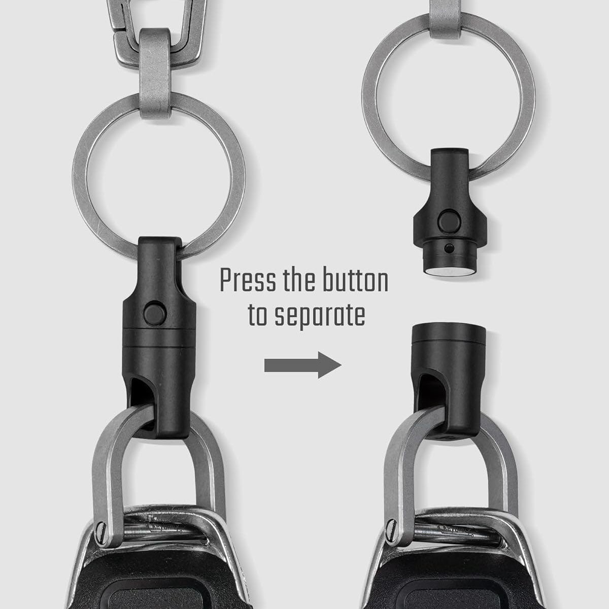 Titanium Alloy Magnetic Keychain – Quick-Release Design for Car Keys, USB Drives, and EDC Gear