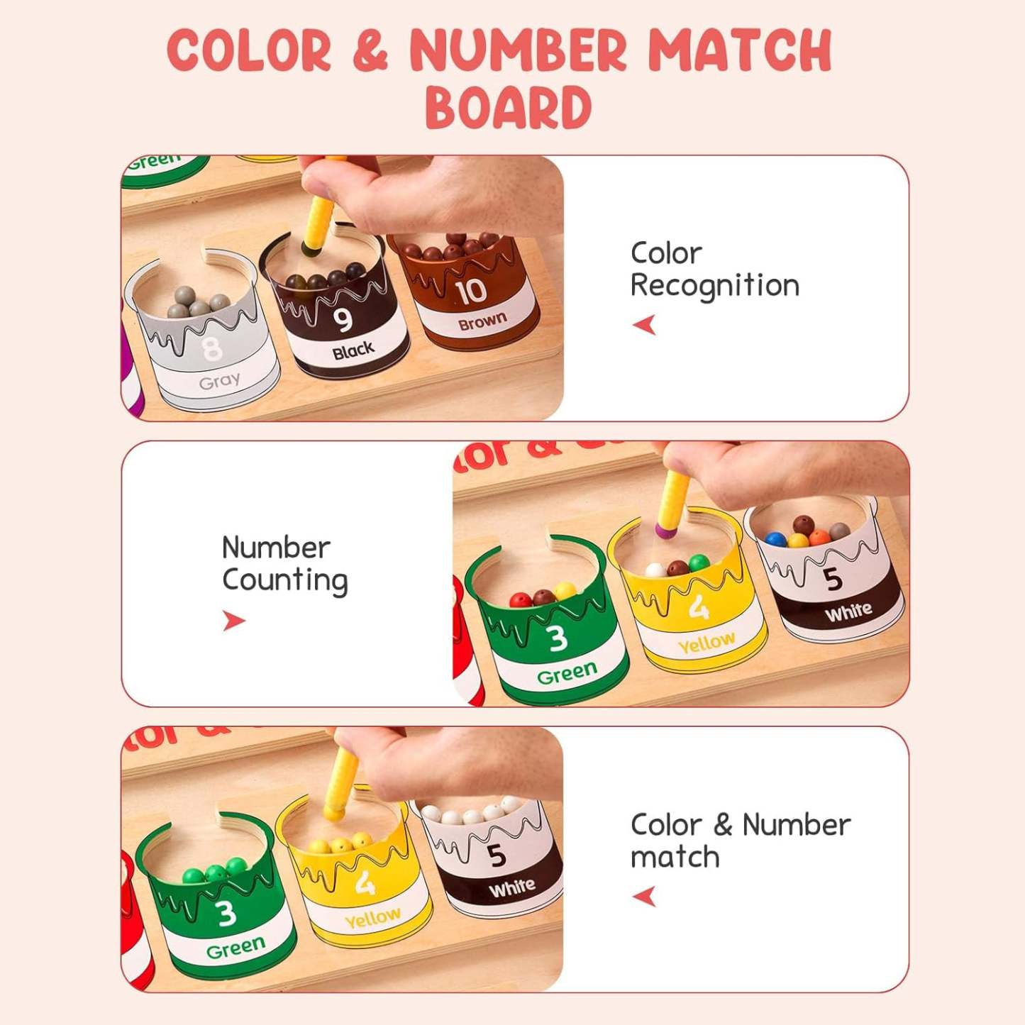 Magnetic Color and Number Maze – Educational Fine Motor Skills Toys for Boys Girls 3 4 5 Years Old