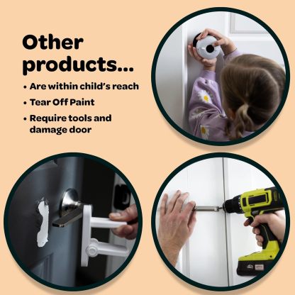 A latch-type door lock that children cannot reach or pry open