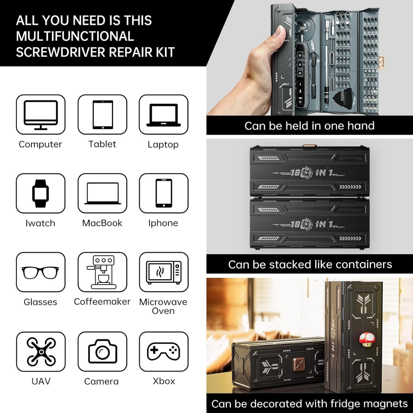 Mini Electric Screwdriver Set for Electronics Repair 180 in 1