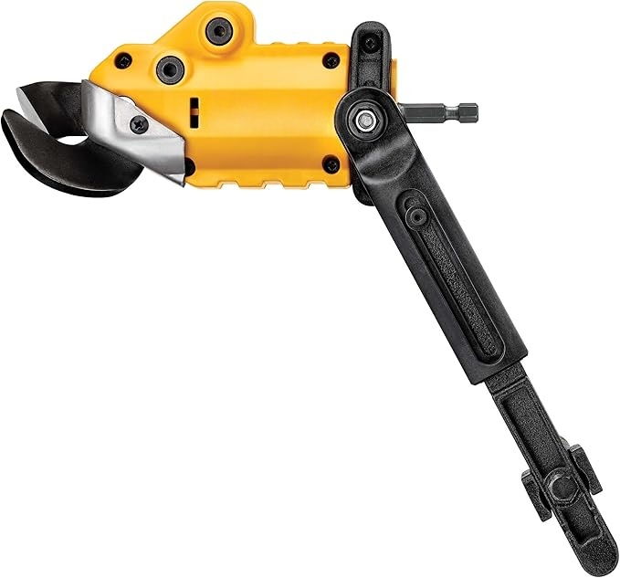 Drill Powered Metal Shear Attachment for Sheet Cutting and 