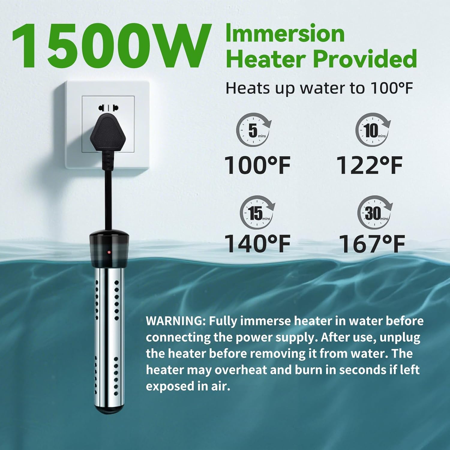 Portable camping shower with heating function