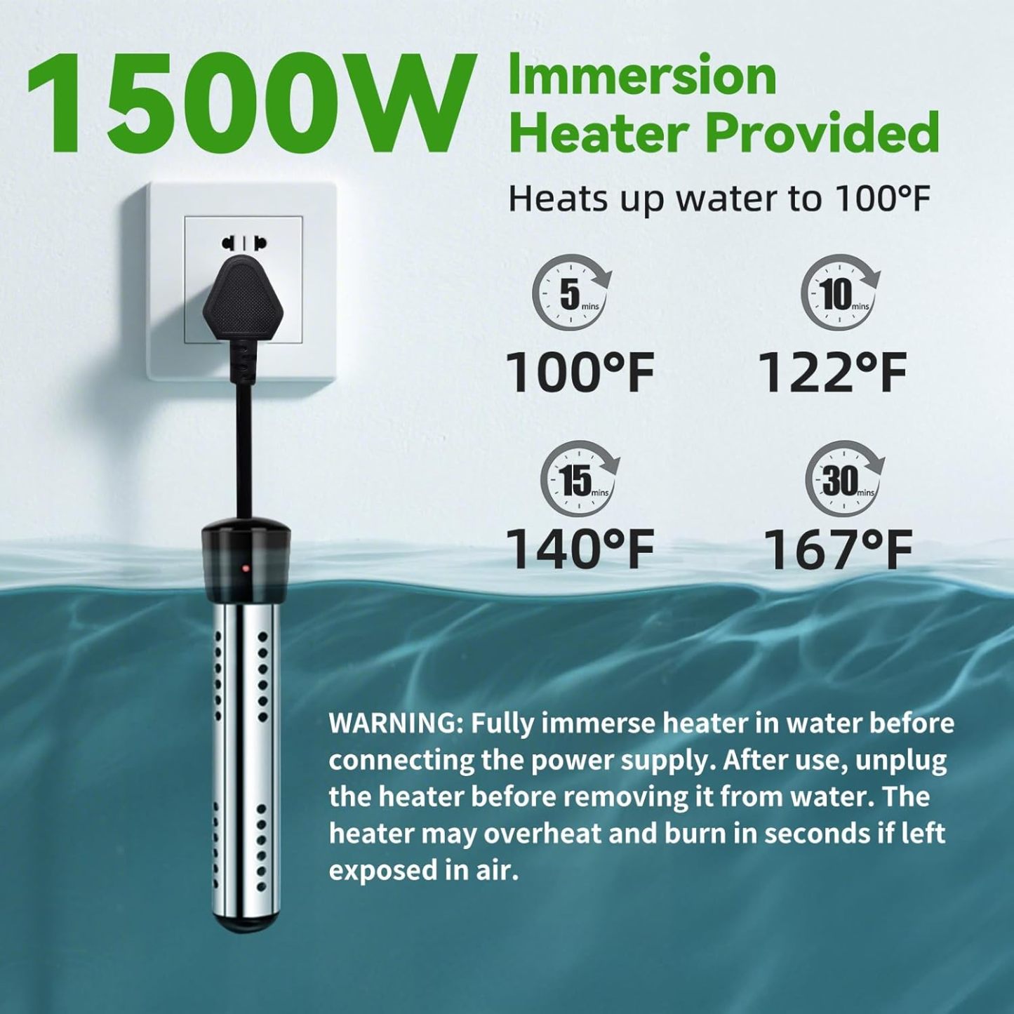Portable camping shower with heating function