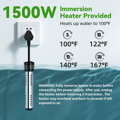 Portable camping shower with heating function