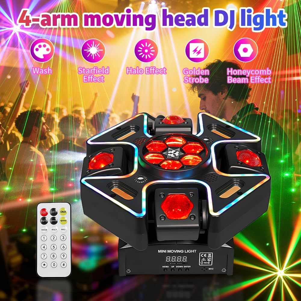 Sound Activated 4 Arm Stage Light with DMX Control System
