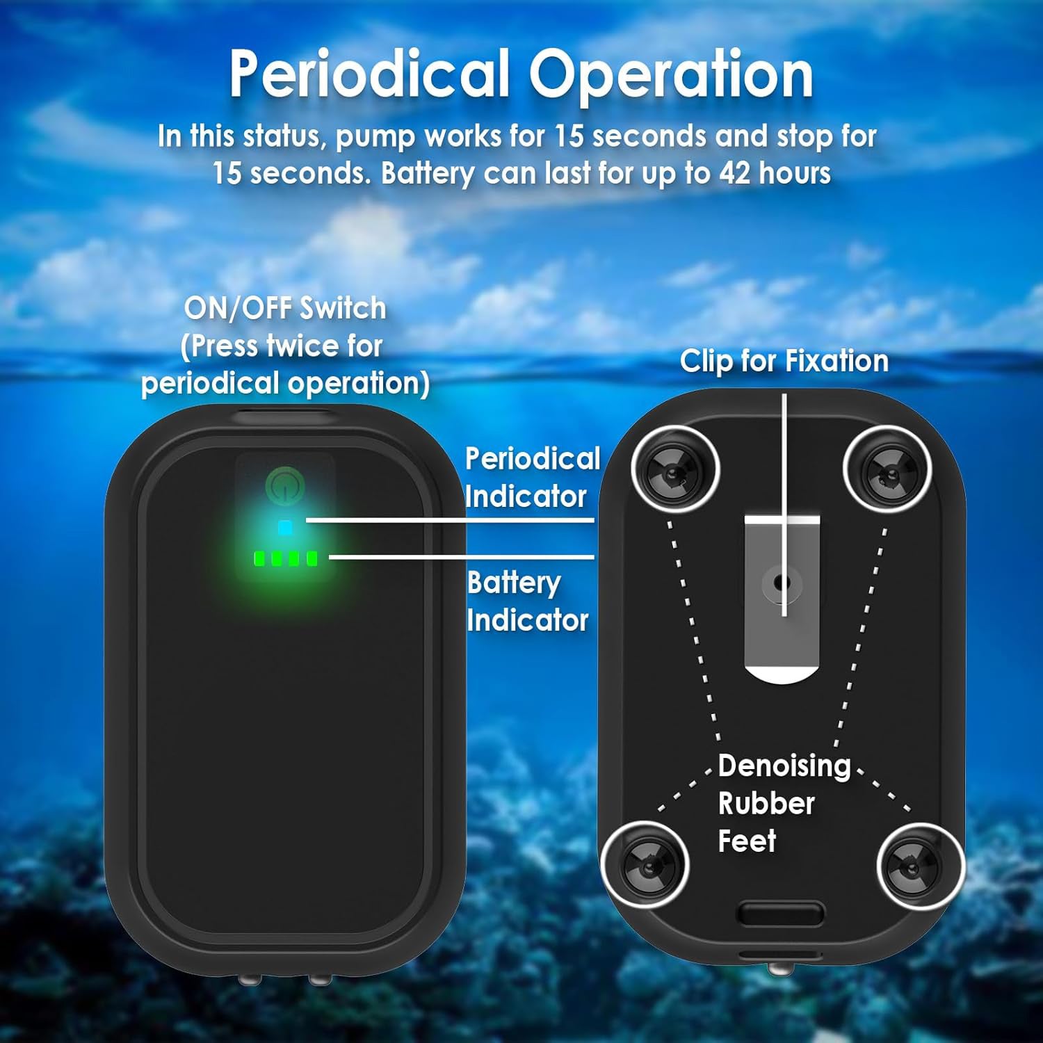 USB Rechargeable Aquarium Air Pump