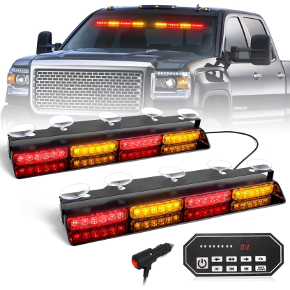Emergency Strobe Light Bar Controller – 2 x 16.8-inch Amber Safety Light
