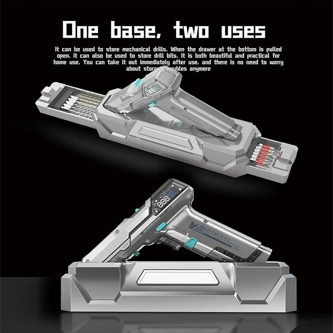 Gun-shaped AI intelligent 8V dual-speed impact drill set